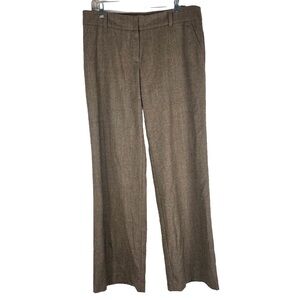 TRINA TURK Women Wide Leg Dress Pants Wool Blend Lined Brown Size 10 Made In USA